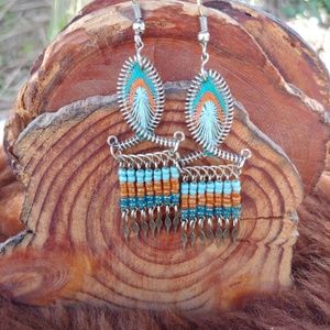 Beaded gypsy boho festival earrings